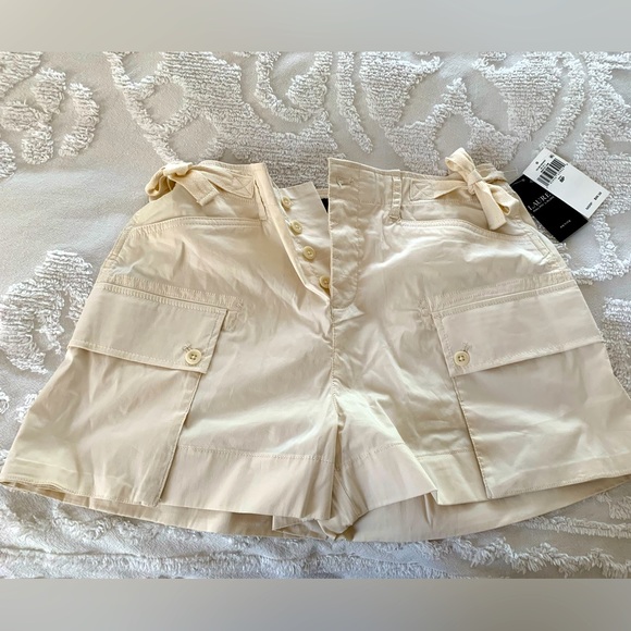 NWT Ralph Lauren Shorts: Cream Color, Front & Back Pockets, Waist Ties, 8P - Picture 3 of 14